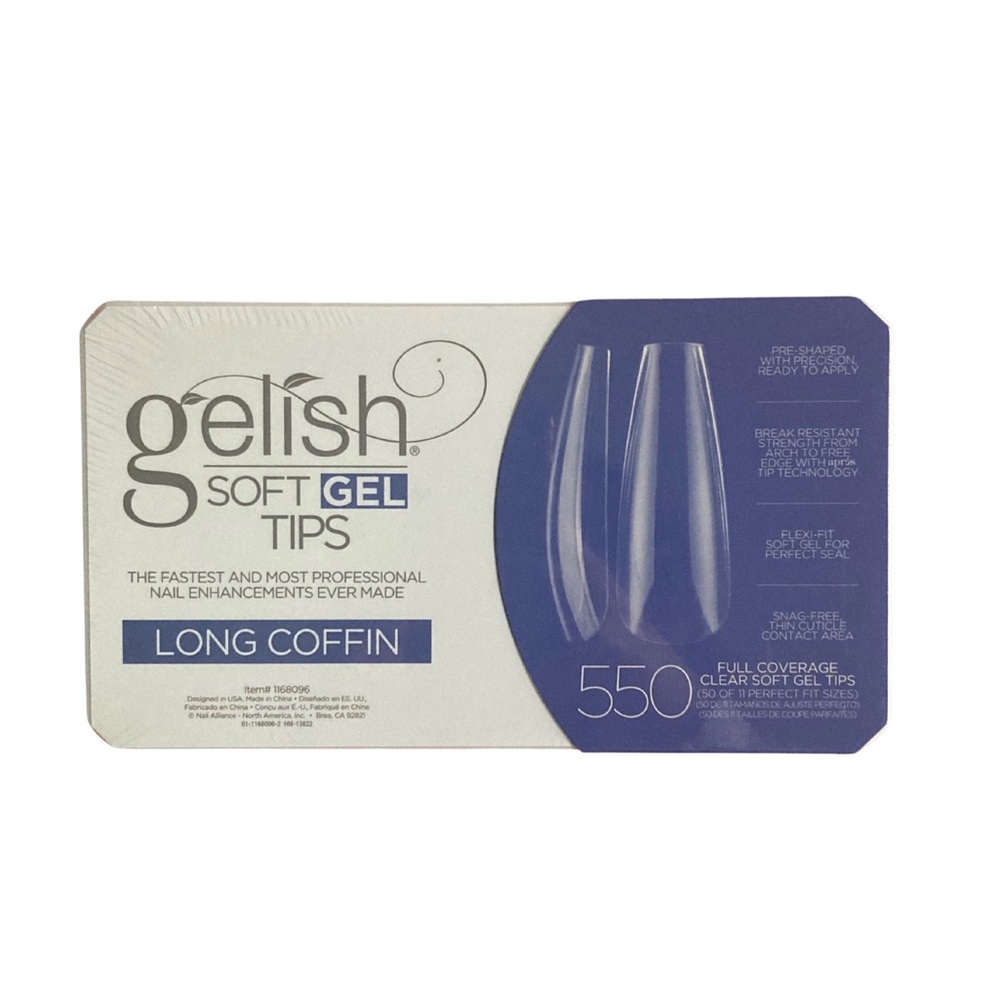 GELISH SOFT GEL TIPS LONG COFFIN💅